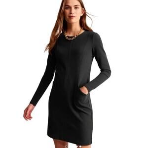 NWT Boden Ellen Ottoman Dress Black Size 6R